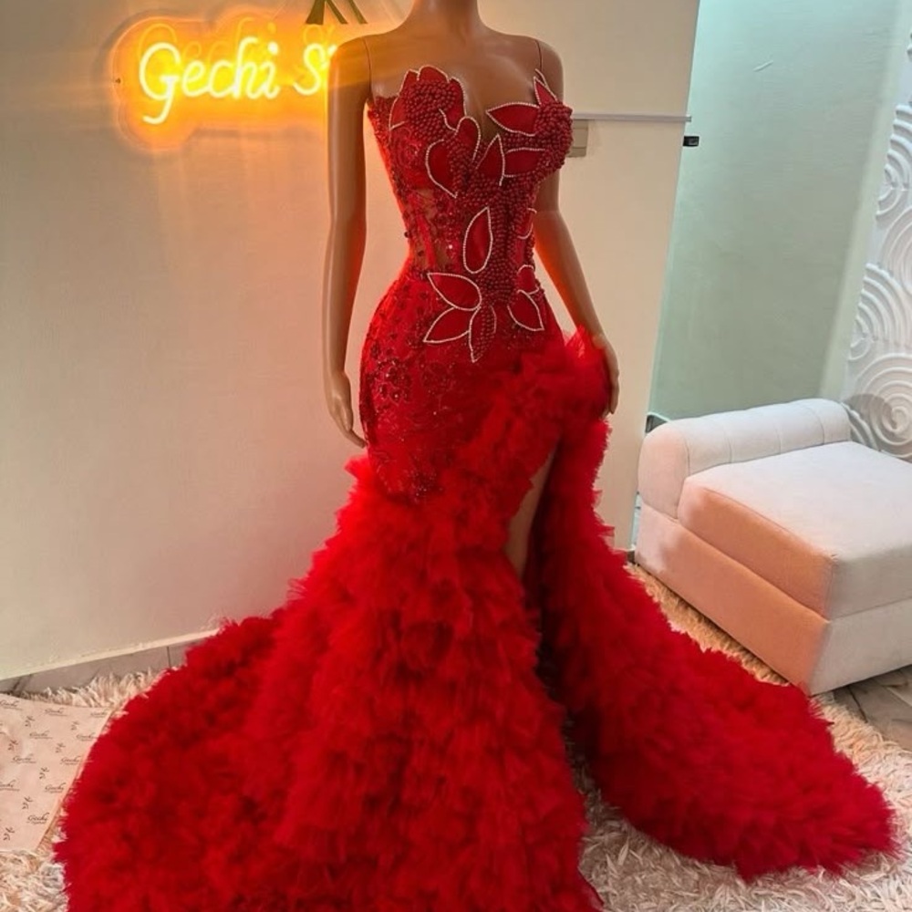 Elegant Red Evening Gown